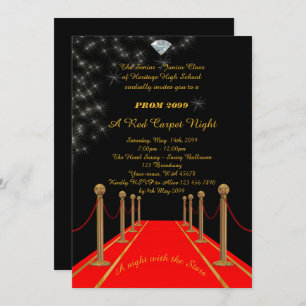 Invitation Prom Senior Junior, style Gatsby, nuit sur tapis r