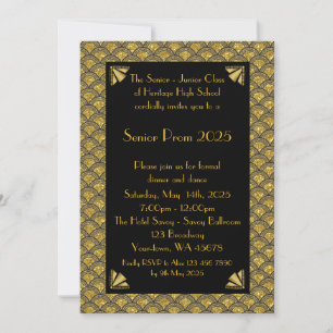 Invitation Prom Senior-Junior, style Gatsby, style années 20