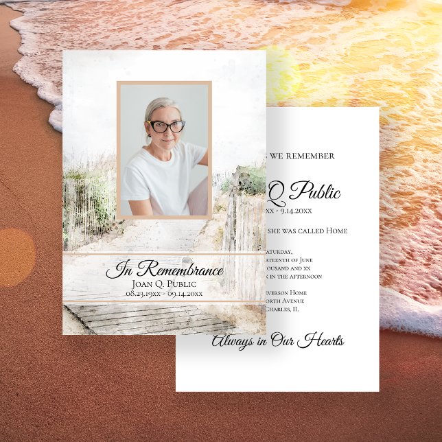 Invitation Promenade à la plage Mémorial de l'anniversaire de (Créateur téléchargé)