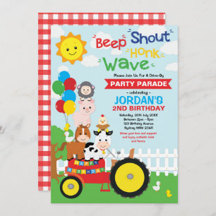 Invitation Promenade à travers les animaux de ferme de la fêt