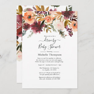 Invitation Promenade Bordo Peach par la mariée ou le Baby sho