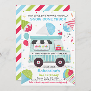 Invitation Promenade D'Anniversaire De Snow Cone Par Annivers