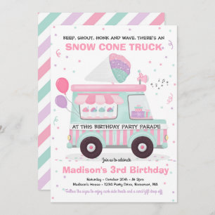 Invitation Promenade D'Anniversaire De Snow Cone Par Annivers