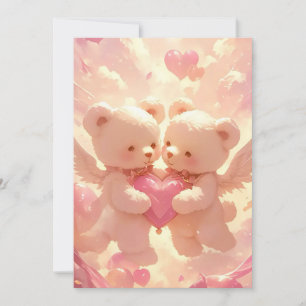 Invitation Promesse de vie : Dreamy Teddy Bear Mariage Invita