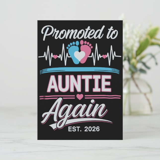 Invitation Promoted To Auntie Again Est 2026 Pregnancy Reveal (Debout devant)