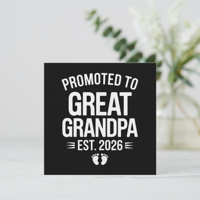 Invitation Promoted To Great Grandpa Est 2026 Pregnancy Baby (Debout devant)
