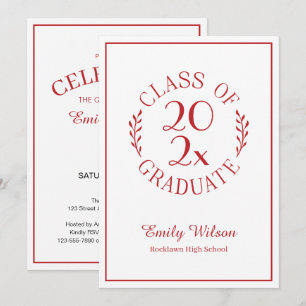 Invitation Promotion 2026 Emblème Rouge Blanc Soirée de Remis