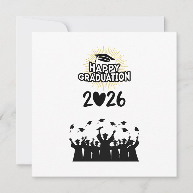 Invitation Promotion 2026 Joyeuse Fête de fin d'études - Mini (Devant)
