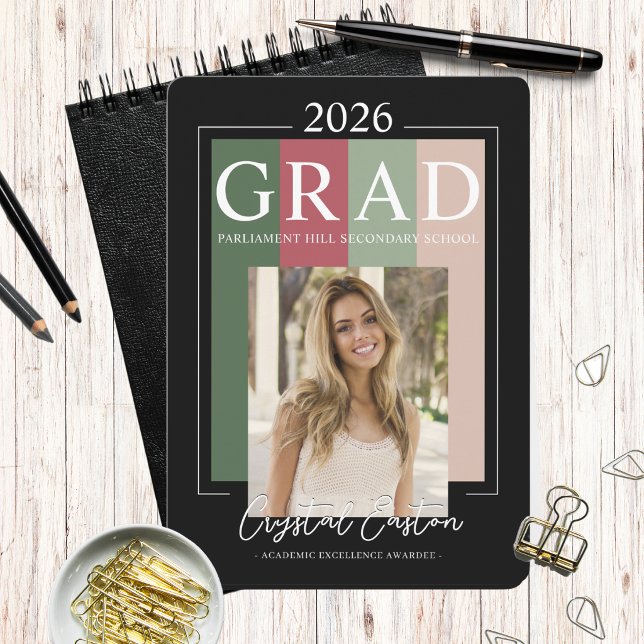 Invitation Promotion 2026 Photo Moderne (Modern Color Block Graduation Invitation)