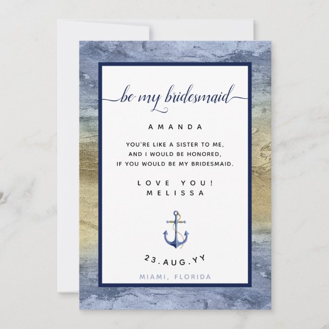 Invitation Proposition d'aide d'information bleue et or #Cart (Devant)