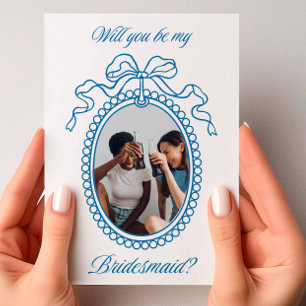 Invitation Proposition d'aide-ménagère Vintage bleue