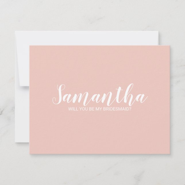 Invitation Proposition de Bridesmaid de script moderne (Devant)