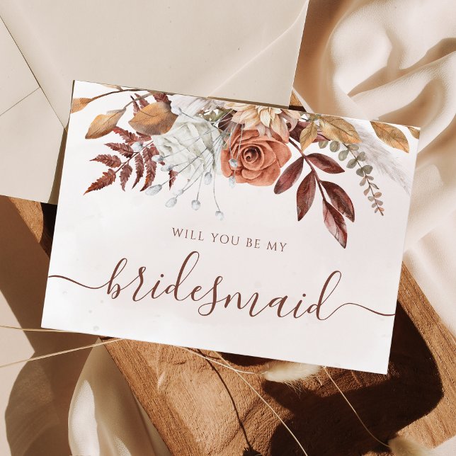 Invitation Proposition de demoiselle d'honneur de fleurs de f (Créateur téléchargé)