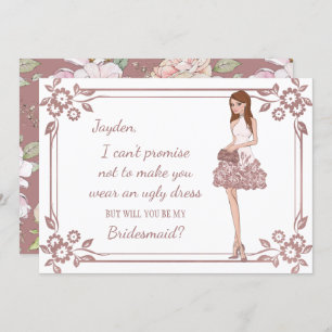 Invitation Proposition de femme d'honneur Glam personnalisée