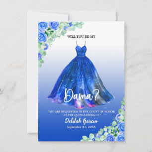 Invitation Proposition de jolie demoiselle d'honneur bleue po