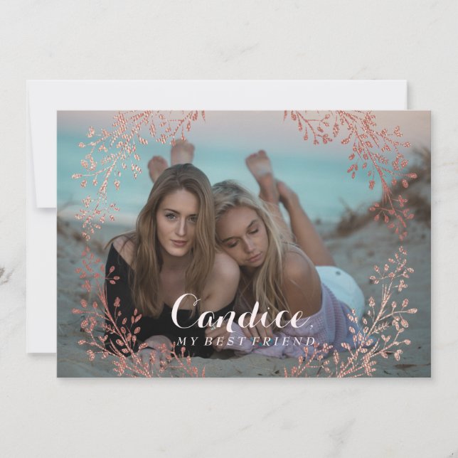 Invitation Proposition de la Bridesmaid Faux Rose Gold Floral (Devant)