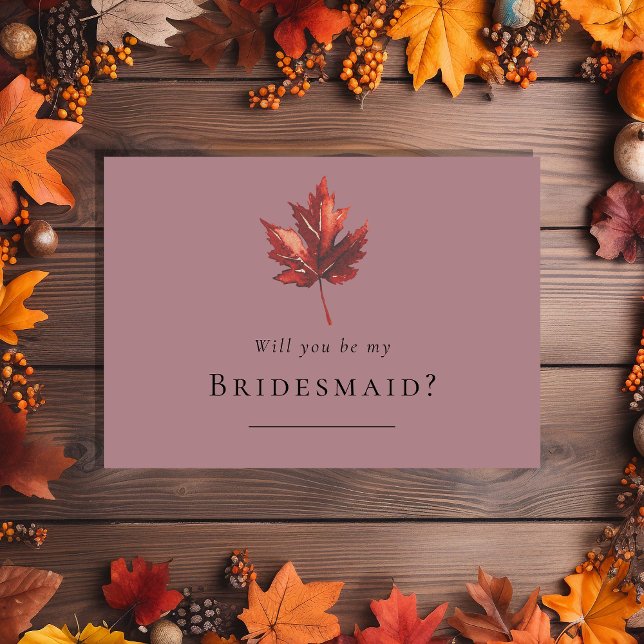 Invitation Proposition de la Mariage Bridesmaid de la feuille (Créateur téléchargé)