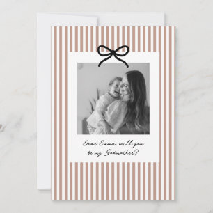 Invitation Proposition de Marraine aux Rayures Terracotta