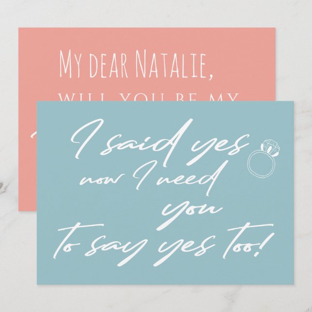 Invitation Proposition de typographie de demoiselle d'honneur (Devant / Derrière)