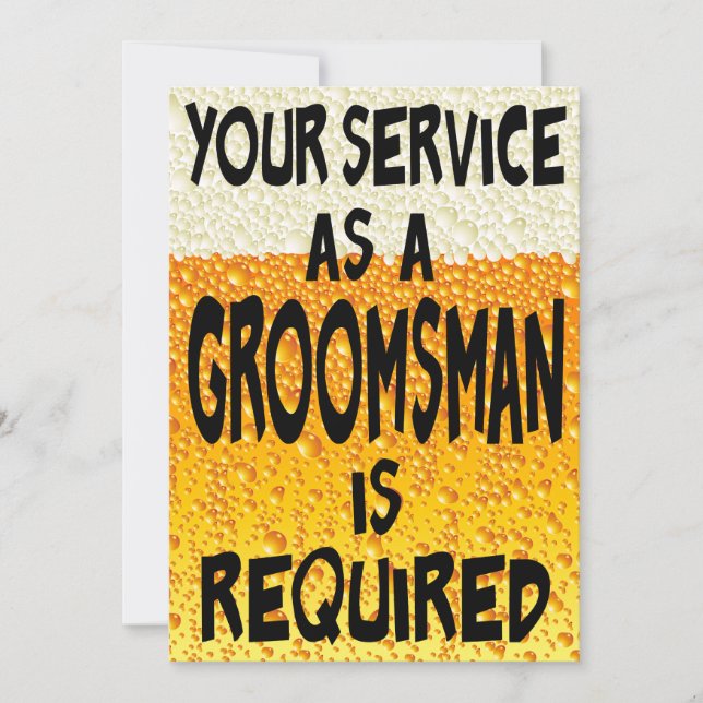 Invitation Proposition drôle de bière de Groomsman (Devant)