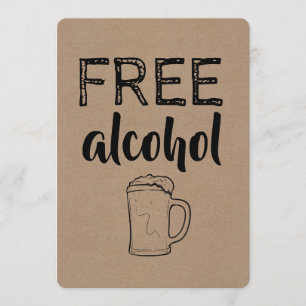 Invitation Proposition drôle HOMME libre de l'alcool