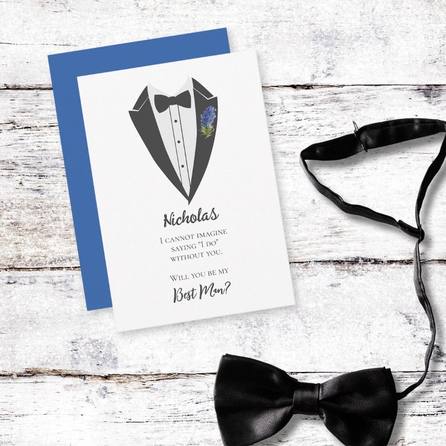 Invitation Proposition du meilleur homme en Bohême bleu viole (Créateur téléchargé)