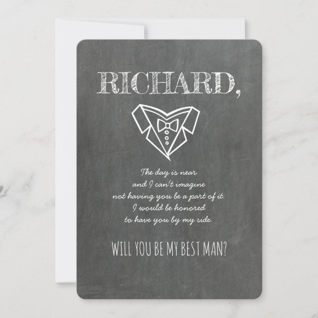 Invitation Proposition d'un Groomsman ou d'un meilleur homme (Devant)