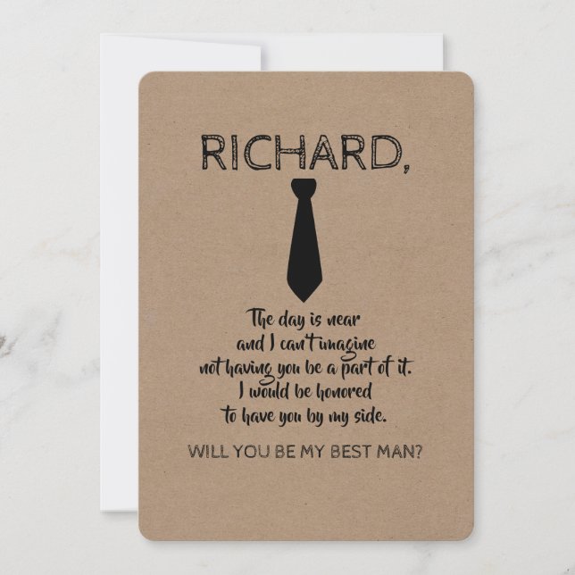 Invitation Proposition d'un Groomsman ou d'un meilleur homme (Devant)