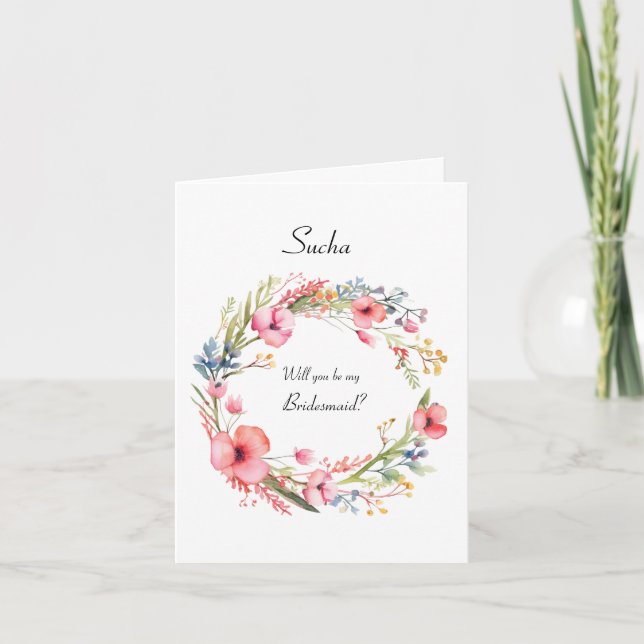 Invitation Proposition d'une fête de mariage rose fleurie (Devant)