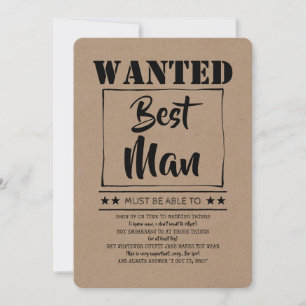 Invitation Proposition Fun Best Man Groomsman