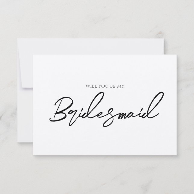 Invitation Proposition minimaliste Whimsical Kraft Bridesmaid (Devant)
