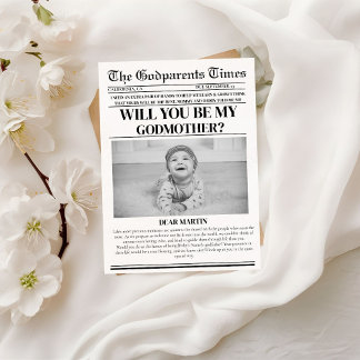 Invitation Proposition moderne Godparent Journal Baptême