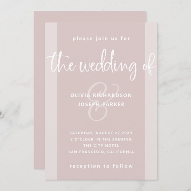 Invitation Proposition moderne| Mariage noir et rose (Devant / Derrière)