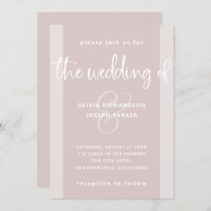 Invitation Proposition moderne Mariage noir et rose