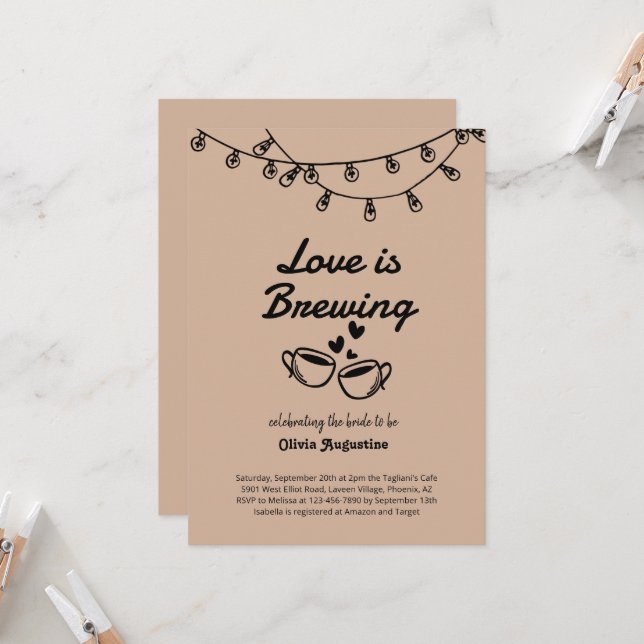 Invitation Propre | le café est mon langage de l'a (Devant/Arrière en situation)