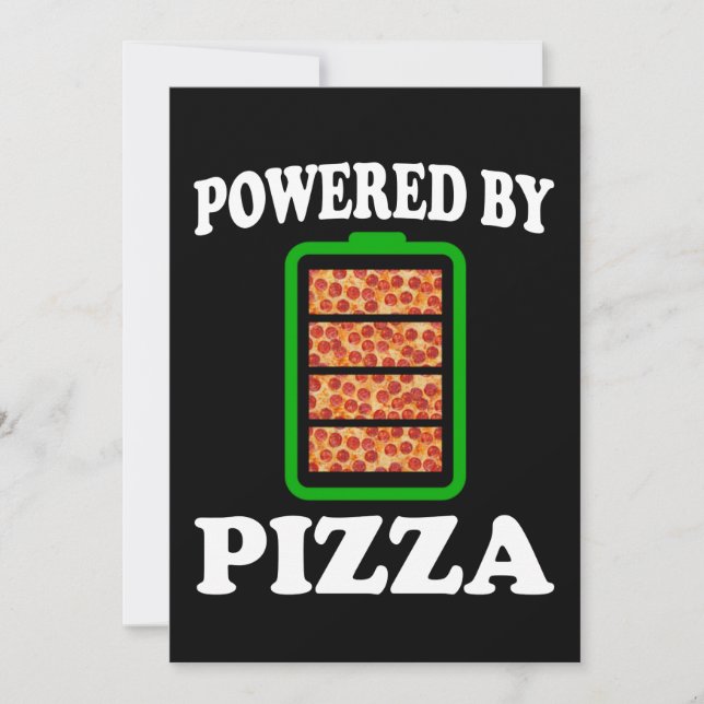 Invitation Propulsé par Pizza - Pizza Drôle (Devant)
