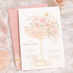 Invitation Prosecco Romantique & Pétales : Enterrement de Vie