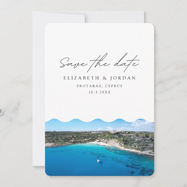 Invitation Protaras Chypre Destination de Mariage Sauvegarder (Devant)