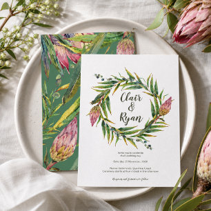 Invitation Protea Australienne Mariage Eucalyptus Natif