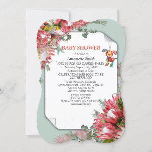 Invitation Protea - Baby shower à fleurs Strelitzia