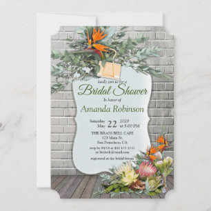 Invitation Protea - Fleur de Strelitzia pour une Baby Shower