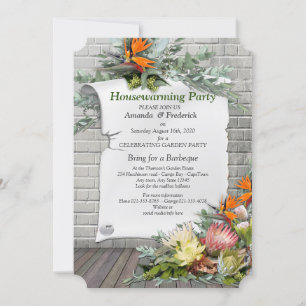 Invitation Protea - Strelitzia Flower Housécher Party