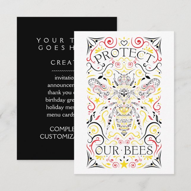 Invitation protéger nos abeilles (Devant / Derrière)