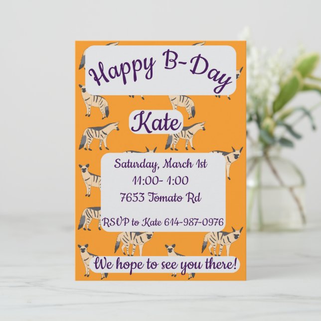 Invitation Protèles Joyeux Anniversaire (Debout devant)