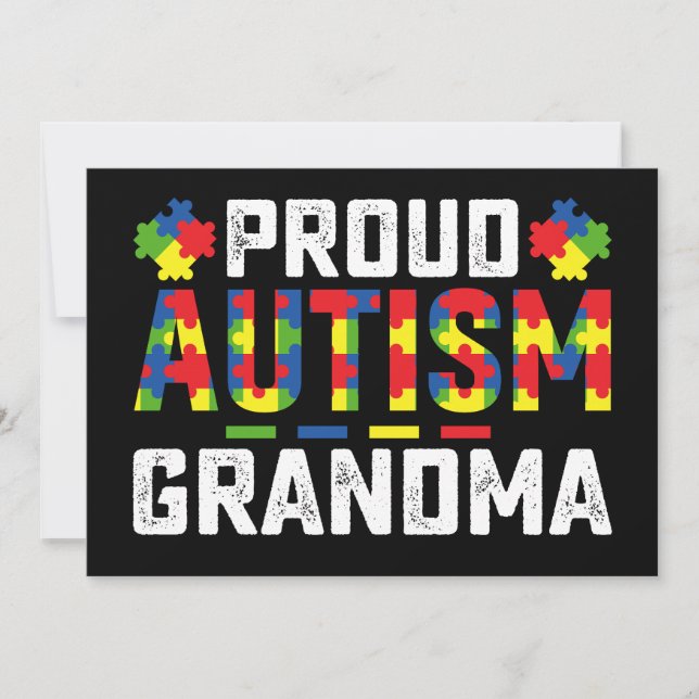 Invitation Proud Autism Grandma Awareness Autistic Family (Devant)