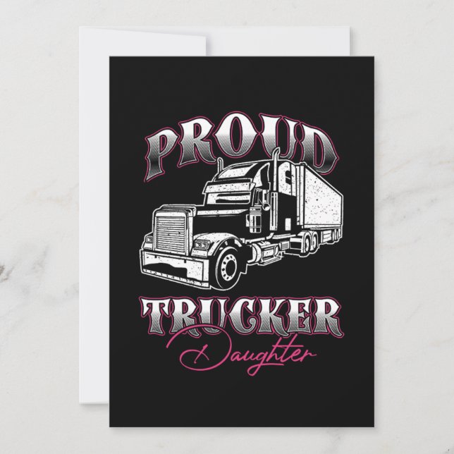 Invitation Proud Trucker Daughter Truck Driver Cool Driver Gi (Devant)