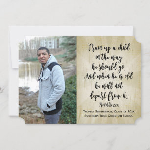 Invitation Proverbes 22 Bible chrétienne Verse Photo Graduati