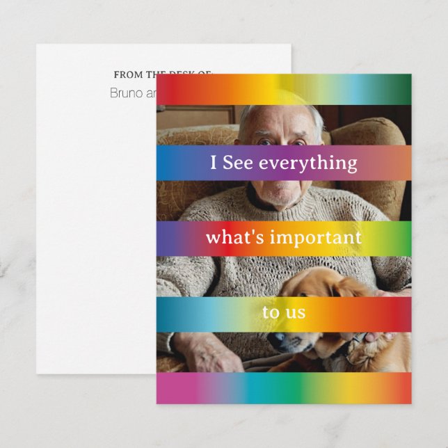 Invitation Provocative I see postcard rainbow colors  (Devant / Derrière)