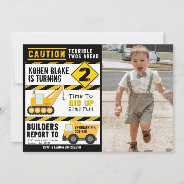 Invitation Prudence sur l’invitation de Terrible Two avec pho (Devant)