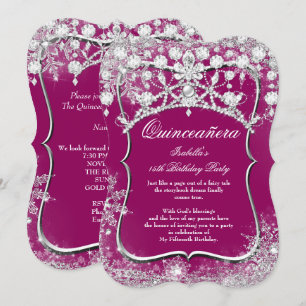 Invitation Prune Quinceanera 15e Hiver Merveilleux